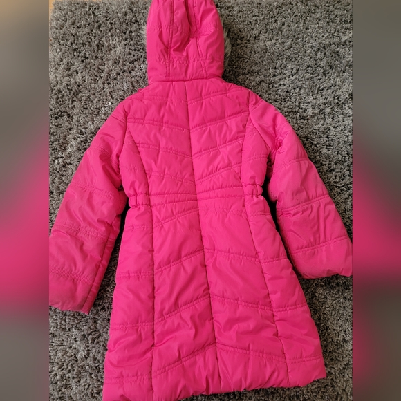 Calvin Klein Girls Size 6x Hooded Puffer Jacket Magenta Pink - Picture 9 of 10